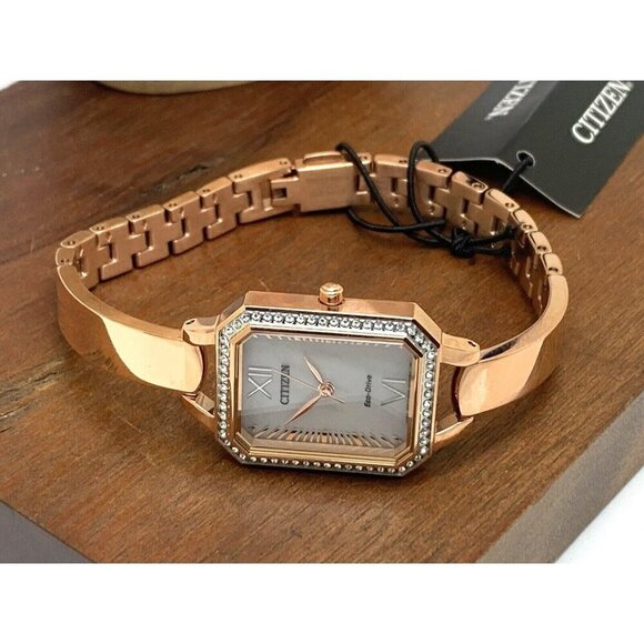 Citizen Women's Watch EM0983-51A Eco Drive Silver Dial Rose Gold Bangle … - Picture 8 of 14
